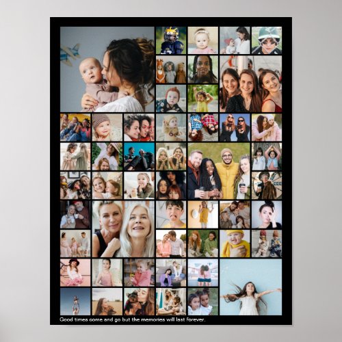 Custom 50 Picture Photo Collage Memory Display