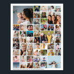 Custom 50 Picture Photo Tiles Collage Memory Poster<br><div class="desc">Turn your favorite photos into a stunning piece of wall art. This custom photo collage poster is the perfect way to tell your story, capturing a lifetime of memories in one beautiful display. With 100% personalization, you can easily upload your own photos and customize the text, fonts, and colors to...</div>