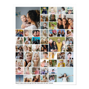 Custom 50 Picture Photo Tiles Collage Memory Poster