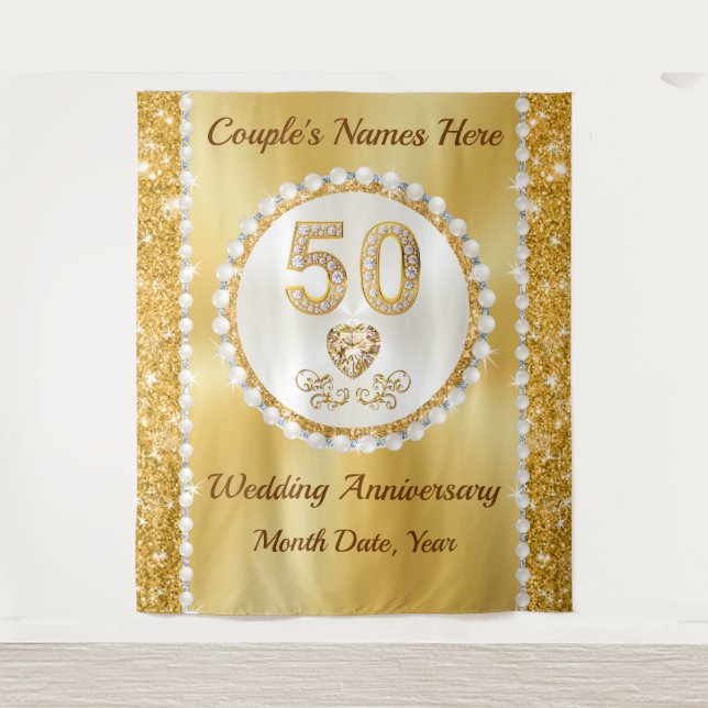 Custom, 50 year Anniversary Decorations, BACKDROP (Front)