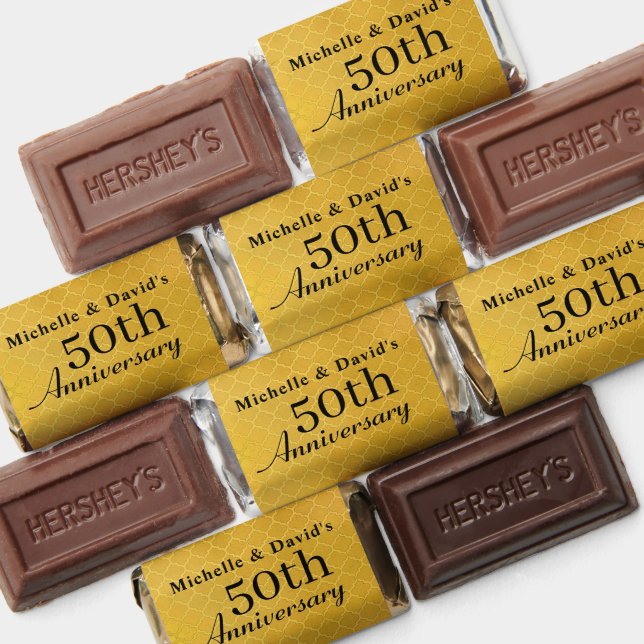 Custom 50th Anniversary Elegant Gold Hershey's Miniatures (Assorted)