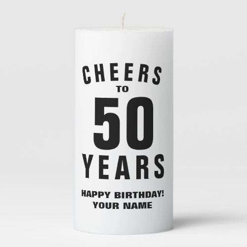 Custom 50th Birthday candle celebrating 50 years