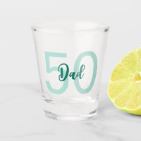 Custom 50th Birthday Dad Modern Teal Green Script