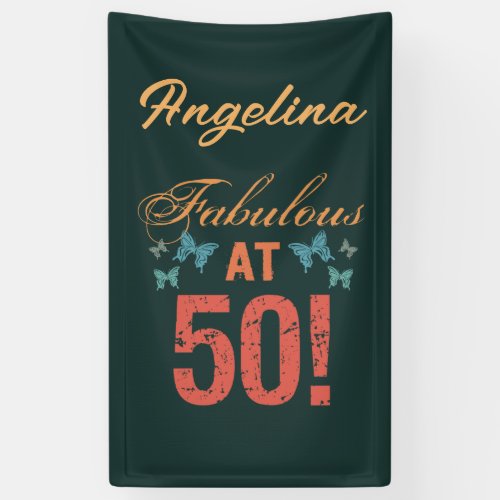 Custom 50th Birthday Fabulous Banner