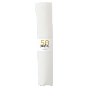 Custom 50th Birthday Faux Gold Script Party Napkin Bands