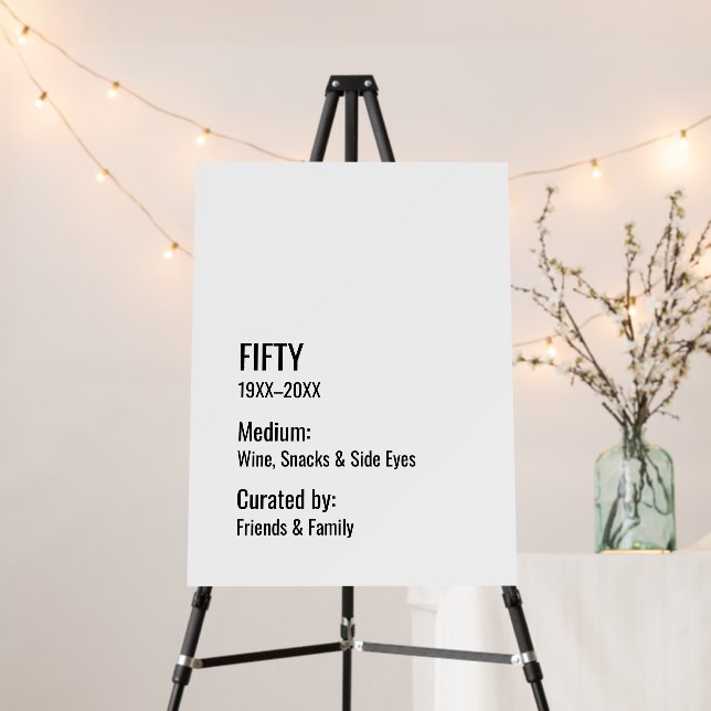 Custom 50th Birthday Fun Museum Label Inside Joke Foam Board (In Situ (Stand))