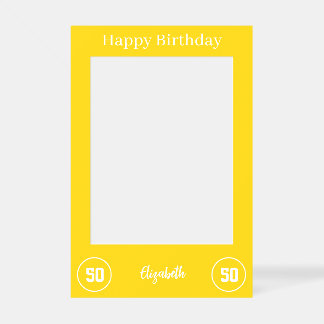 Custom 50th Birthday Golden Jubilee Selfie Frame
