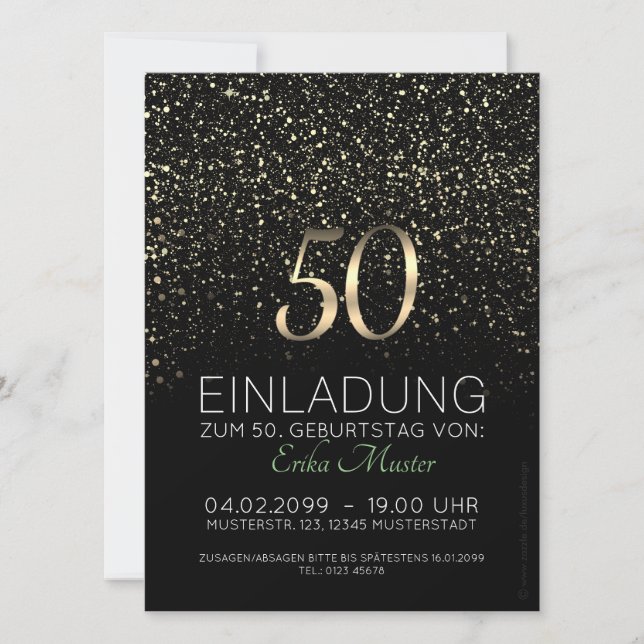 Custom 50th Birthday Invitations (Front)
