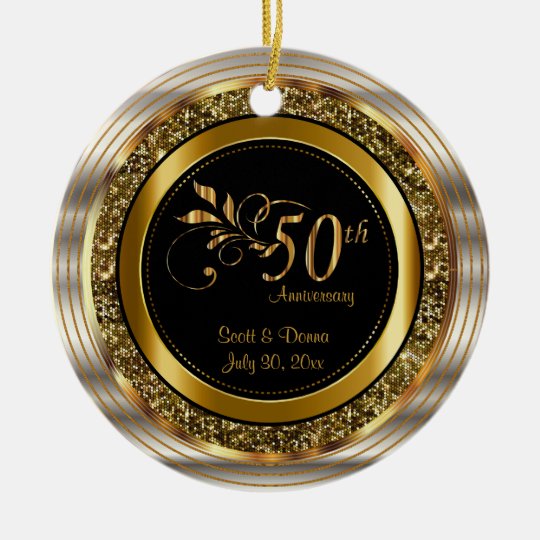 Custom 50th Golden Anniversary Ceramic Ornament | Zazzle.com