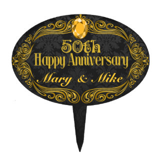 Custom 50th Wedding Anniversary Cake Topper