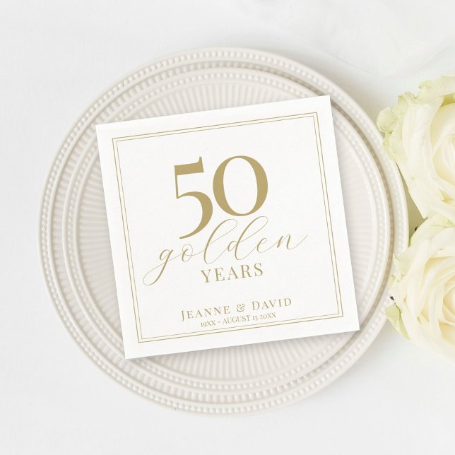 Custom 50th Wedding Anniversary Elegant  Napkins (Creator Uploaded)