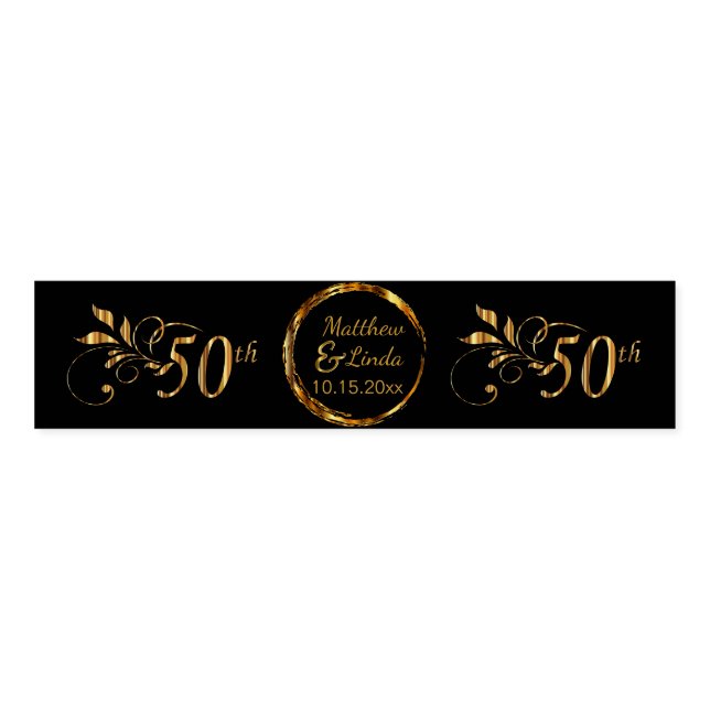 Custom 50th Wedding Anniversary Napkin Bands (Unfolded)