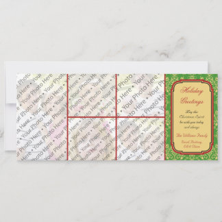 Custom 5 Photo Christmas Holiday Greeting Card