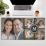 Custom 5 Photo Collage Black Family Desk Mat<br><div class="desc">Personalize your workspace with this elegant desk mat featuring a customizable 5-photo collage design and black accents. Perfect for showcasing family memories,  pets,  or favorite moments,  this desk mat combines functionality with sentimental value,  making it ideal for home offices or gifting.</div>