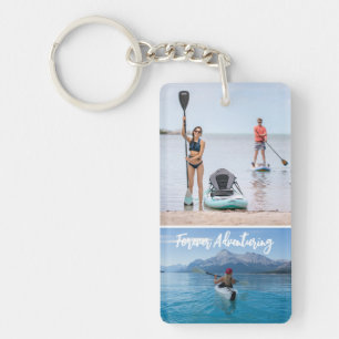 Custom 5 Photo Collage Keychain with Text