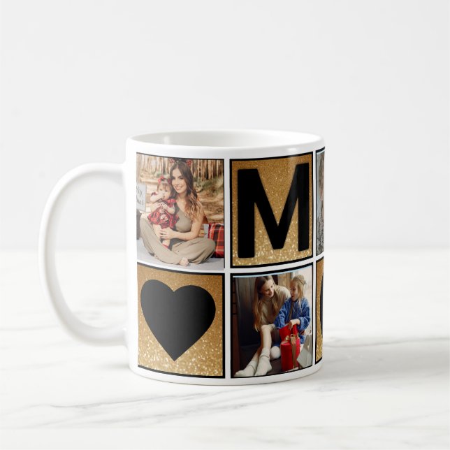 Custom 5 Photo Collage Mug Personalized Gift Idea (Left)