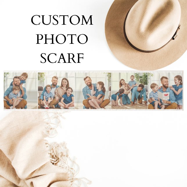Custom 5 Photo collage Personalized photos Scarf (Creator Uploaded)