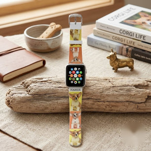 Custom 5 Photo Collage Pet Dog Name Picture On Apple Watch Band