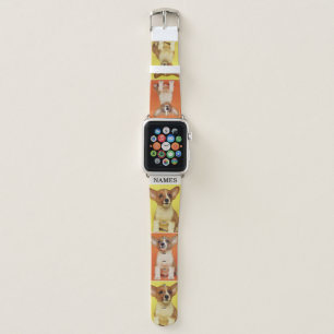 Custom 5 Photo Collage Pet Dog Name Picture On Apple Watch Band