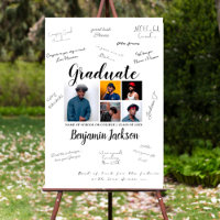 Custom 5 Photo Graduation Guest Book Alternative
