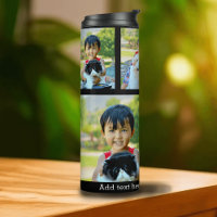 Custom 5 Photo Keepsake Collage Thermal Tumbler