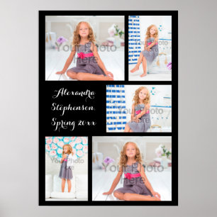 Custom 5 Photo Personalized Collage Print