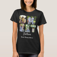 Custom 5 photo sweet sixteen letter shape photos