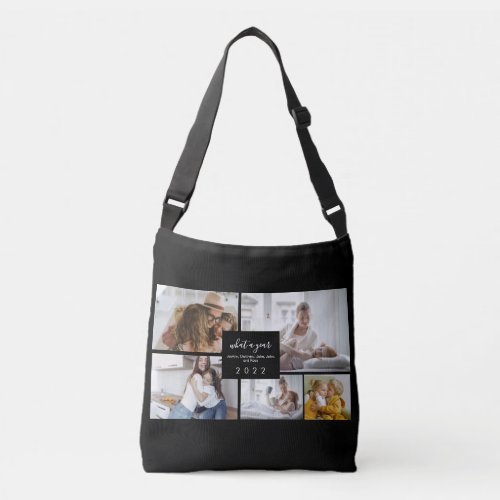 Custom 5 Photos Typography Holiday Crossbody Bag