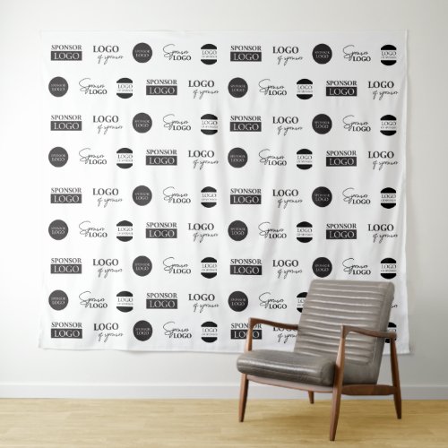 Custom 5 Sponsor Logo Step and Repeat Backdrop