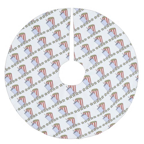 Custom 5 Star Movie Review Popcorn Drink Film Brushed Polyester Tree Skirt