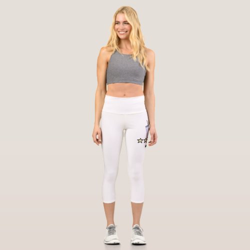 Custom 5 Star Movie Review Popcorn Drink Film Capri Leggings