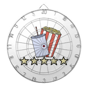 Custom 5 Star Movie Review Popcorn Drink Film Dart Board