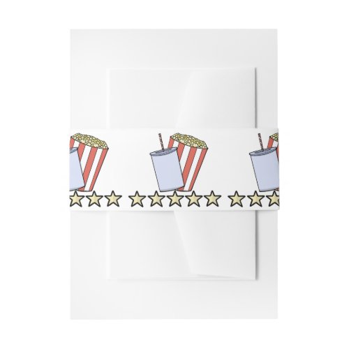 Custom 5 Star Movie Review Popcorn Drink Film Invitation Belly Band