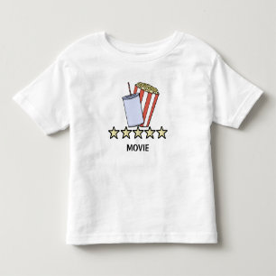 Custom 5 Star Movie Review Popcorn Drink Film Toddler T-shirt