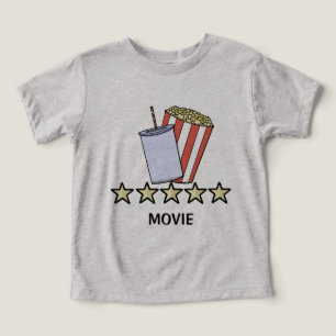 Custom 5 Star Movie Review Popcorn Drink Film Toddler T-shirt