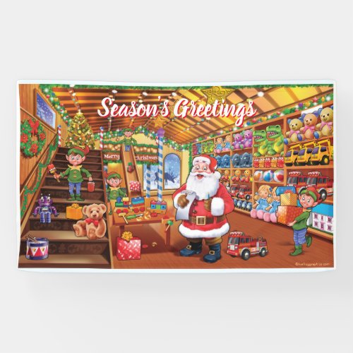 Custom 5 x 3 Christmas vinyl Banner Santa
