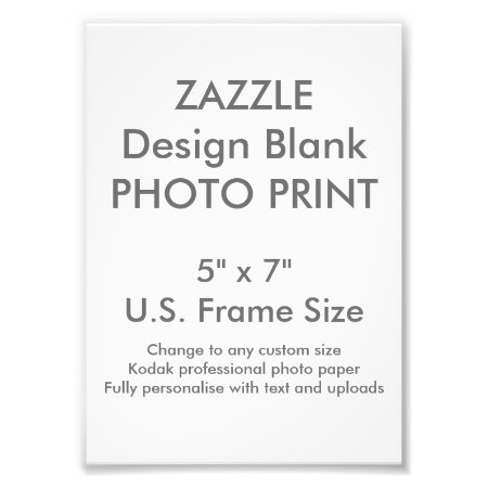 Custom 5" X 7" Photo Print (us Frame Size)