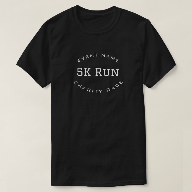 Custom 5k run charity race sponsor logos on back T-Shirt