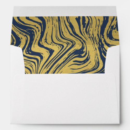 Custom 5x7 Wedding Envelope  Navy Blue  Gold