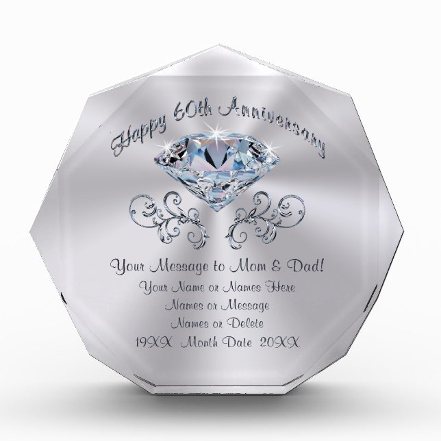 Custom 60th Anniversary Gift Ideas for Parents (Front)