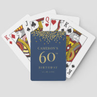 Custom 60th birthday Blue gold confetti favor