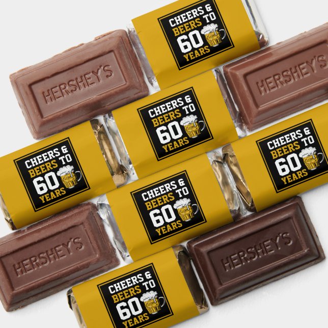 Custom 60th Birthday Cheers & Beers to 60 Years Hershey's Miniatures (Assorted)