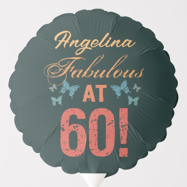 Custom 60th Birthday Fabulous Balloon (Front)