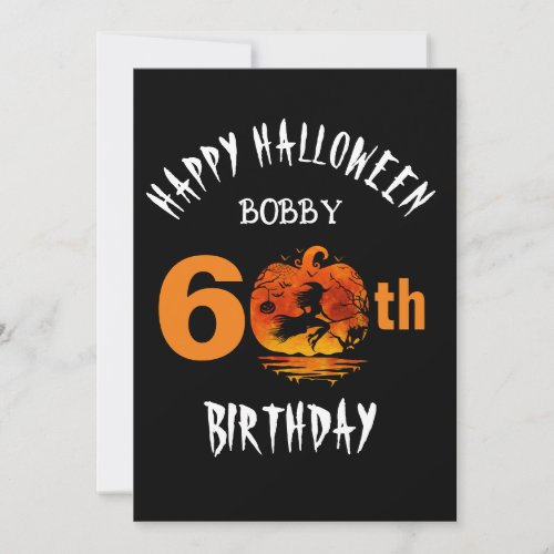 Custom 60th Birthday Happy Halloween Party Invitation