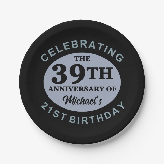 Custom 60th Birthday Humor Paper Plates (Front)