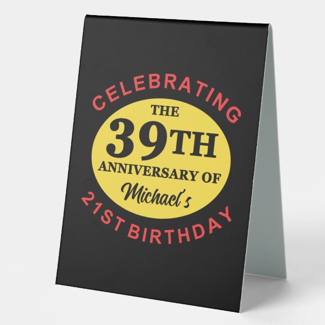 Custom 60th Birthday Humor Table Tent (Front)