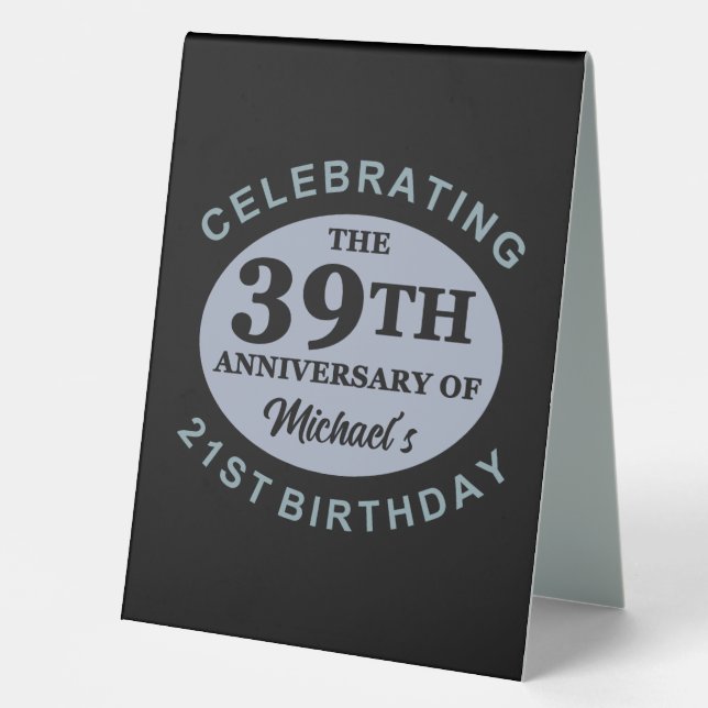 Custom 60th Birthday Humor Table Tent (Front)