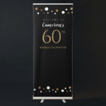Custom 60th birthday party gold black retractable banner<br><div class="desc">Make a statement at your 60th birthday celebration with this custom black and gold confetti retractable banner. Personalize the banner with the name of the guest of honor, adding a touch of elegance and personalization to the event. The black and gold color scheme exudes sophistication and creates a festive atmosphere....</div>
