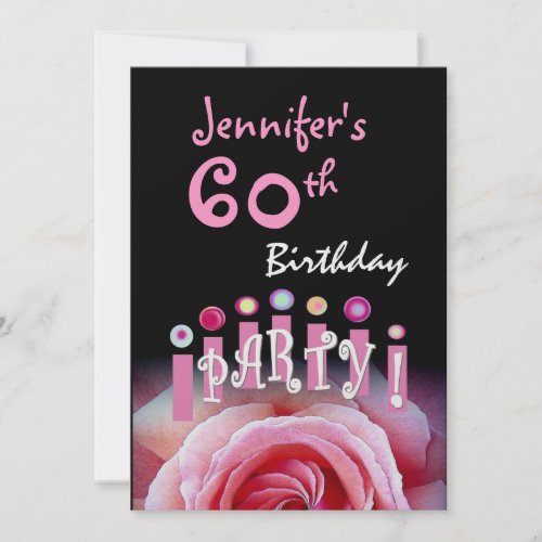 Custom 60th Birthday Party Metallic Custom Invite