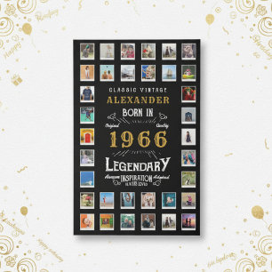 Custom 60th Birthday Photo Collage Family Memories Faux Canvas Print